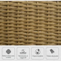 Outsunny Sedia a Dondolo in Stile Boho, Rattan PE, Sedia a Dondolo in Rattan, Coperture per Cuscini Lavabili, Naturale + Grigio Chiaro(m-6)