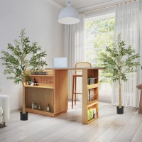 HOMCOM Conjunto de 2 Oliveiras Artificiais de 150 cm Plantas Artificiais Decorativas Grande Árvores Artificiais de Interior Verde(m-2)