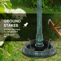 Outsunny 3-in-1 Garden Bird Bath, Freestanding Birdbath with Large Water Basin, Underneath Flower Planter, Φ50 x 113 cm, Green(m-5)