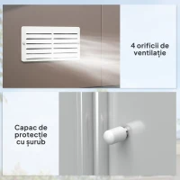 Outsunny Casă de Grădină cu 2 Uși Glisante și 4 Ventilații din Oțel, 322x277x192 cm, Maro(m-7)