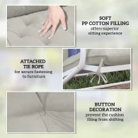 Outsunny Garden Bench Cushion, 2 Seater Swing Chair Cushion, Seat Pad with Ties for Indoor and Outdoor Use, 110 x 120 cm(m-6)