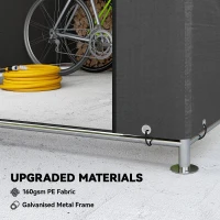 Outsunny 6.6 x 7.8ft Outdoor Garden Storage Shed, Waterproof Bike Tent with Roll-up Zipper Door, Galvanised Metal Frame, Portable Shed Shelter Carport for Motorcycle Garden Tools, Dark Grey(m-4)