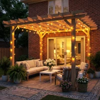 Outsunny Graden Pergola Kit, Wooden Pergola Gazebo Grape Trellis with Stable Structure, 3.6 x 3.6m, Dark Brown(m-8)