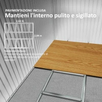 Outsunny Casetta da Giardino con 2 Porte Scorrevoli e 4 Prese d'Aria in Acciaio, 322x277x192 cm, Marrone(m-6)