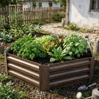 Outsunny Pat Galvanizat Inaltat pentru Gradina, Cutie de Plantare(m-11)