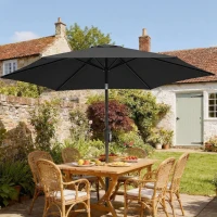 Outsunny 2m Garden Parasol Umbrella, Outdoor Table Parasol Umbrella with Crank Handle, Tilt Function, UV30+ Protection(m-2)