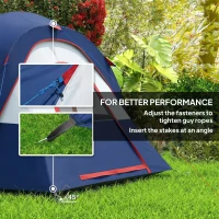 Outsunny 5-6 Man Camping Tent, Tunnel Tent, Water Resistant Hiking Shelter with Groundsheet and Carry Bag, Navy Blue(m-7)