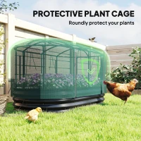 Outsunny Galvanised Raised Garden Bed Kit with Self Watering System and Mesh Cover, Garden Boxes, 6x3Ft, Dark Grey and Green(m-4)