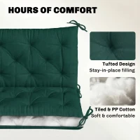 Outsunny 3 Seater Bench Cushion, Garden Chair Cushion with Back and Ties for Indoor and Outdoor Use, 98 x 150 cm, Green(m-5)