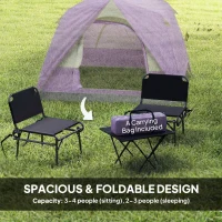 Outsunny 3-4 Person Camping Tent, Easy Set Up 3-4 Man Tent w/ Sewn-in Groundsheet, Waterproof Dome Tent w/ Mesh Windows(m-4)