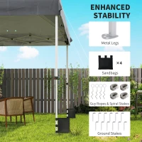 Outsunny 3 x 3 m Pop Up Gazebo with Wheels, UPF50+ One-Touch Outdoor Garden Party Tent Marquee Wedding Awning Canopy, Dark Grey(m-7)