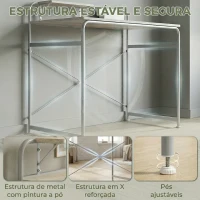 HOMCOM Secretária Moderna com Prateleira e Estrutura Metálica Fácil Montagem 98x48x88,5 cm Carvalho(m-6)