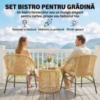 Outsunny bistro mobilier ratan polyrattan(m-4)