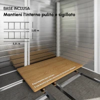 Outsunny Capanno per attrezzi in metallo, resistente alle intemperie e antiruggine, richiudibile,  2,40 x 2,06 x 1,98 m, Grigio scuro(m-7)