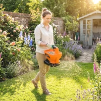 Outsunny Cordless Spreader, 3.3L Handheld Seed Spreader with Adjustable Scatter Width, Adjustable Flow, USB Charging Cable(m-2)