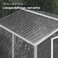 Outsunny Capanno per attrezzi in metallo, resistente alle intemperie e antiruggine, richiudibile,  2,40 x 2,06 x 1,98 m, Grigio scuro(m-8)