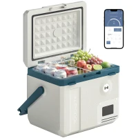 Outsunny Frigider Auto Compresor 19L, Control prin Aplicație Ideal pentru Camping(m-11)