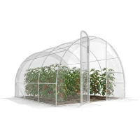 Outsunny Serre de jardin tunnel 3 x 3 x 2 m 9 m² avec porte à charnières bâche en PE 150 g/m² pour Légumes Plantes Fleurs(m-11)