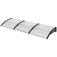 Outsunny Front Door Canopy, Outdoor Awning, Rain Shelter, 303 x 96cm , Clear(m-11)