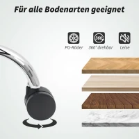 HOMCOM Directiestoel, 150 kg belastbare Big and Tall bureaustoel van PU-leer met veergevuld zitkussen, antracietgrijs(m-8)