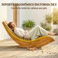 Outsunny Cadeira de Baloiço de Jardim em Madeira Ergonómica Dobrável com Design Ripado 60x156x77 cm Madeira(m-4)