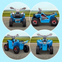 HOMCOM Elektro-Kinderquad, 2,5 km/h, Vorwärts- & Rückwärtsgang, für 18-36 Monate, Blau(m-7)