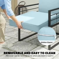 Outsunny Outdoor Seat and Back Cushion Set, 63L x 55W x 15Dcm Patio Deep Seating Chair Fade Resistant Replacement Cushion, Light Grey(m-6)