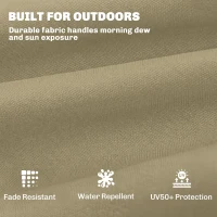 Outsunny Sun Lounger Cushion, Memory Foam Patio Chair Cushion with Ties, Outdoor Seat Pad Fits 190 x 60 cm Lounger, Sand(m-6)