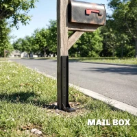 Outsunny 2 Pack Fence Post Repair Kit, 81 cm Metal Fence Post Support with Drill, Garden Ground Spikes for Broken Gate, Posts(m-8)