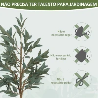 HOMCOM Conjunto de 2 Plantas Artificiais de Louro 150 cm Plantas Artificiais Decorativas Grande Verde(m-7)