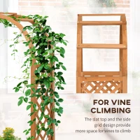 Outsunny Raised Garden Bed with Arch Trellis, Freestanding Garden Planter Box for Vine Climbing Plant Flower Herb, Brown(m-4)