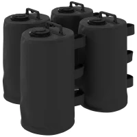 Outsunny Set of 4 Gazebo Weights Sand Bags, Gazebo Water Weights Bags with Carry Handles for Garden Marquee, Parasol, Black(m-1)