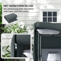 Outsunny Hollywoodschaukel Abdeckung 3 Sitzer Wasserdicht Schutzhülle für Gartenschaukel Oxford Gewebe 220 x 125 x 172 cm, Grau(m-7)
