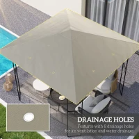 Outsunny 3 x 3(m) Gazebo Canopy Replacement, for 01-0867 - Light Grey(m-4)