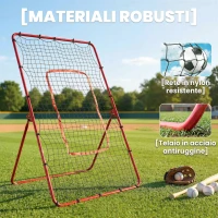 SPORTNOW rete da rimbalzo portatile per baseball con 4 angolazioni regolabili.(m-6)