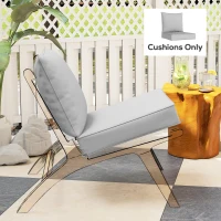 Outsunny Outdoor Seat and Back Cushion Set, 63L x 55W x 15Dcm Patio Deep Seating Chair Fade Resistant Replacement Cushion, Light Grey(m-8)