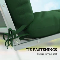 Outsunny Outdoor Seat Cushions Back Cushion with 2 Pillows, Water Repellent Seat Pads for 3-Seater Chair, Green(m-5)