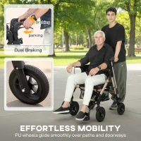 HOMCOM Rollator Walker Wheelchair, with Seat - Black(m-7)