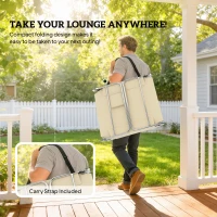 Outsunny 5-Position Adjustable Sun Loungers Set of 2 with Reading Hole and Side Pocket, Beige(m-7)