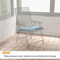 Outsunny Set of 6 Chair Cushion Seat Pads Dining Chair w/ Straps, Indoor Outdoor Removable Tie On Garden Patio, Light Grey(m-3)