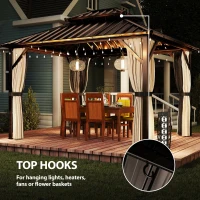 Outsunny 3x3.6 m Hardtop Gazebo Canopy with UPF50+ Double Galvanised Steel Roof, Brown(m-8)