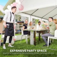 Outsunny 6 x 4 m Party Tent, Heavy Duty Gazebo Canopy with Windows, Outdoor Party Wedding Tent with 4 Removable Sidewalls(m-4)