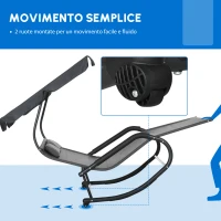 Outsunny Lettino Prendisole Doppio per 2 Persone, con Cuscini e Tettuccio Inclusi, 200 cm x 139 cm x 140 cm, Grigio Scuro(m-5)