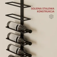 Stojak na wino na ścianę, stal czarna, na 10 butelek(m-6)