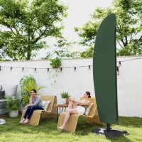 Outsunny Parasol Cover, 600D Oxford Cantilever Umbrella Cover Fit for 2-4m Parasol, Green(m-8)