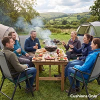 Outsunny Set of 6 Chair Cushion Seat Pads Dining Chair w/ Straps, Indoor Outdoor Removable Tie On Garden Patio, Green(m-9)