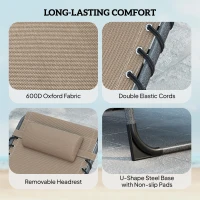 Outsunny Five-Position Reclining Sun Loungers Set of 2 - Beige(m-5)