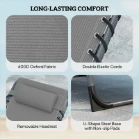 Outsunny Five-Position Reclining Sun Loungers Set of 2 - Grey(m-5)