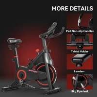 SPORTNOW Exercise Bike, Stationary Bike with Adjustable Magnetic Resistance, Indoor Cycling Equipment with LCD Display(m-9)