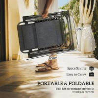 Outsunny Zero Gravity Chairs Set of 2, Folding Sunloungers Reclining Garden Chairs with Cup Holder, Headrest, Dark Grey(m-6)